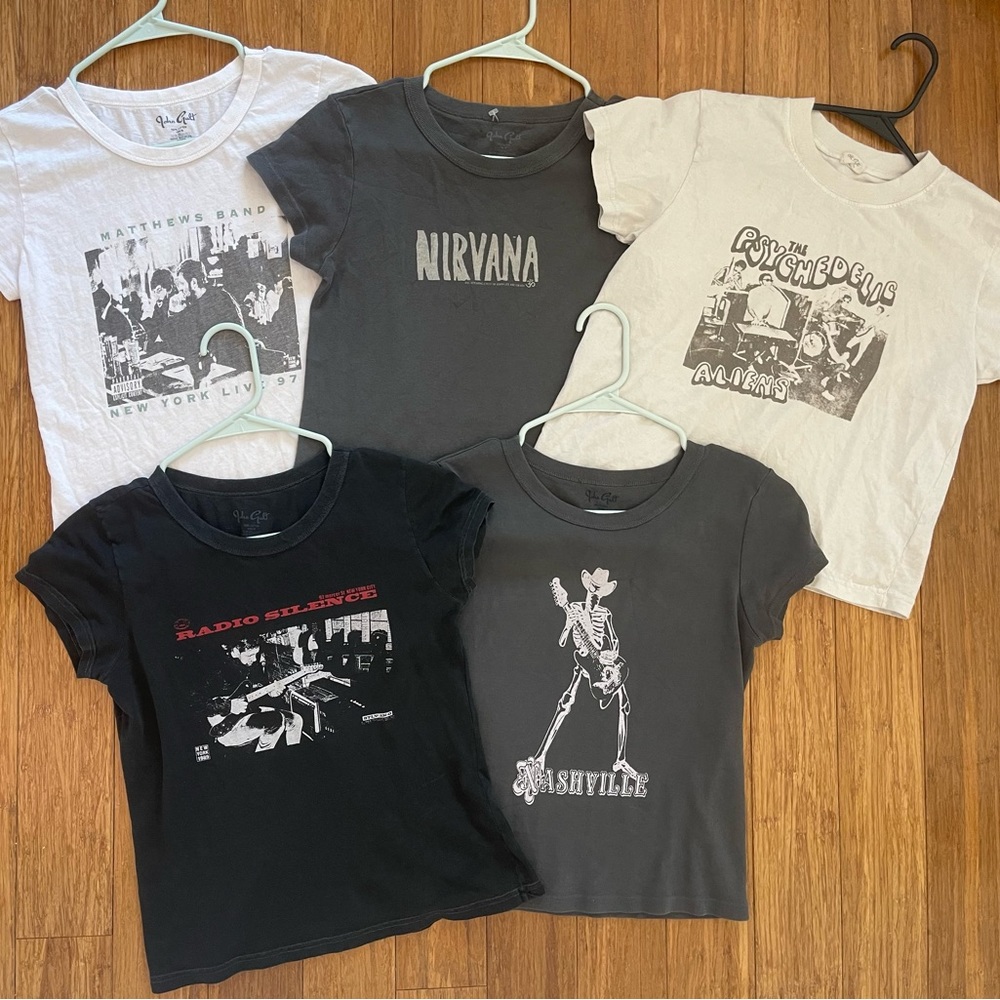 John Gault/Brandy Melville 5 graphic baby tee's.
